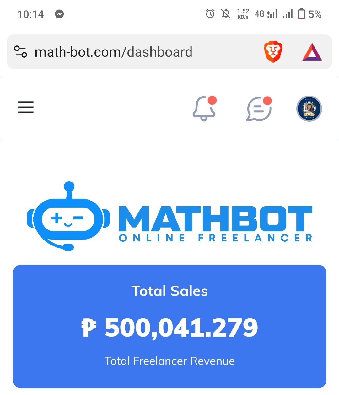 Proof of Earnings from Math-Bot